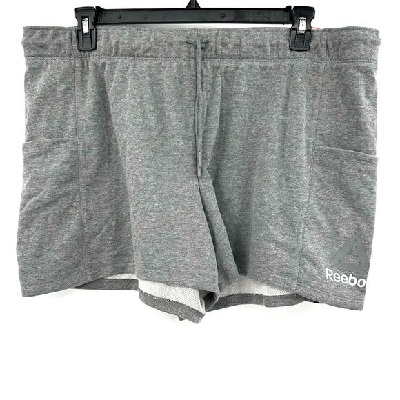 Reebok Size 2XL Shorts Gray Elastic Waist Drawstring Relaxed‎ Fit Pull On NWT - Picture 1 of 5